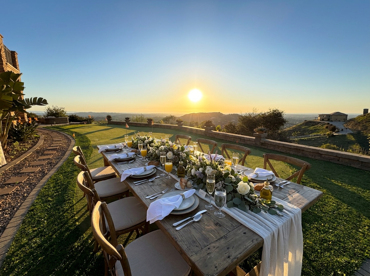 Dining setting at the estate
